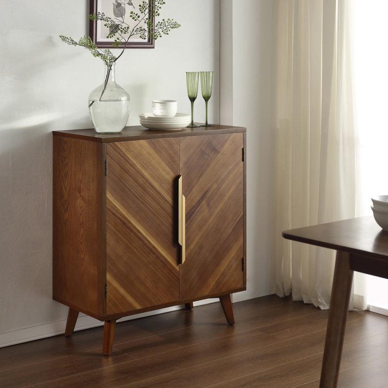 Ceviz Gold Detaylı 2 Kapaklı Konsol - 76x40x90 cm - 128668