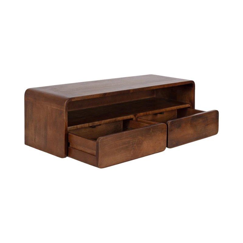 Ceviz Masif Mango Ağacı Çekmeceli Duvara Monte Dresuar - 77x26x23 cm - 131732