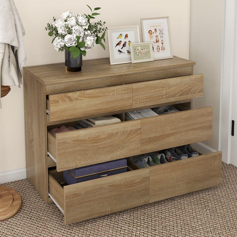 Ceviz Rengi MDF ve Yonga Levha 6 Çekmeceli Şifonyer - 100x30x70 cm - 123780
