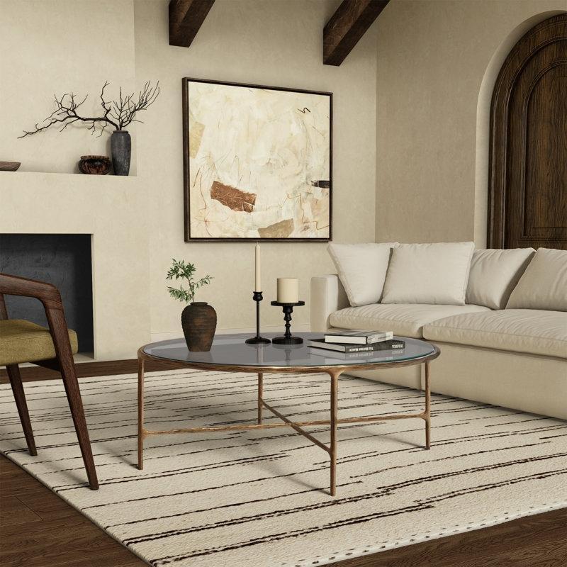 Ceviz Temperli Cam Çapraz Ayaklı Cam Sehpa-39x76x102 cm - 117300