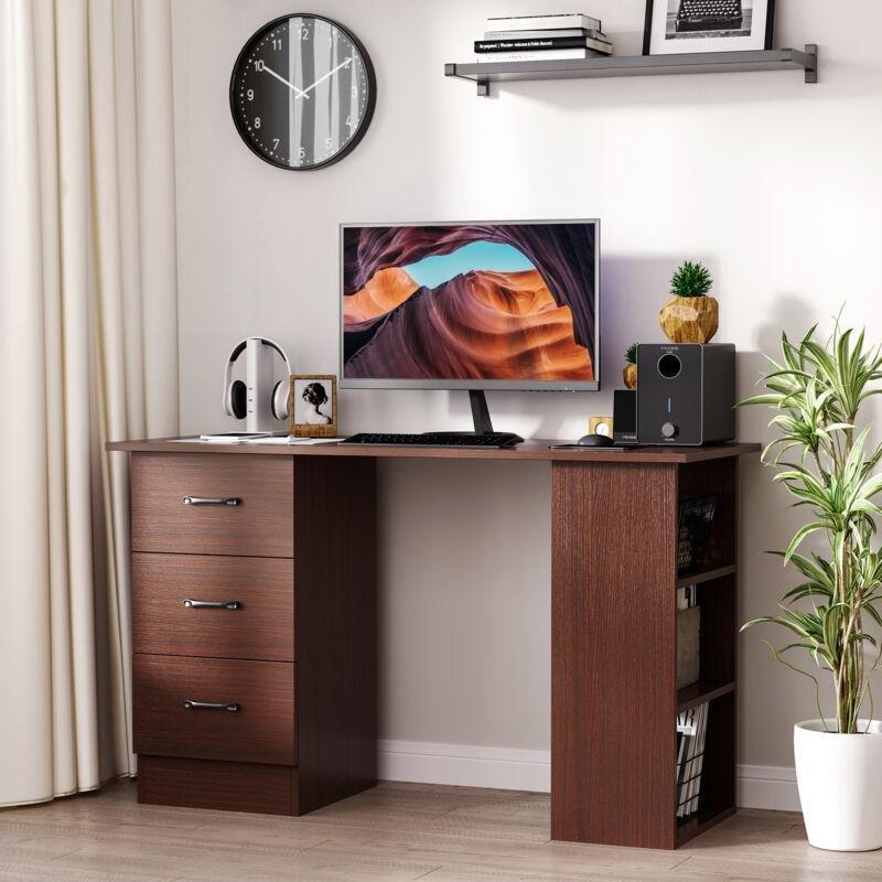 Ceviz Yonga Levha Çift Taraflı Çocuk Bilgisayar Masası-120x49x72 cm - 115895