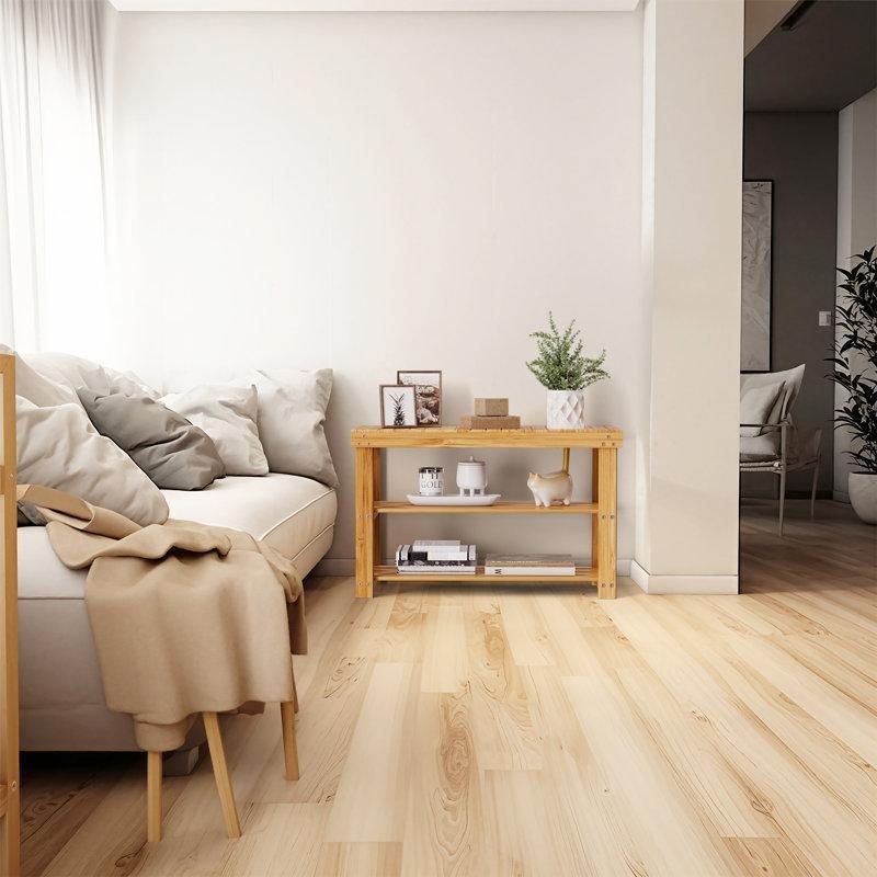 Doğal Bambu 3 Katlı Oturaklı Ayakkabılık Bench - 70x45 cm - 120613
