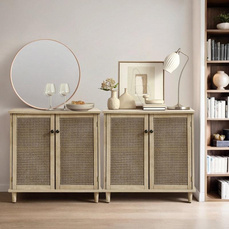 Doğal Bambu ve Hazeran Kapaklı 2li Set Bohem Konsol - 160 cm - 128950
