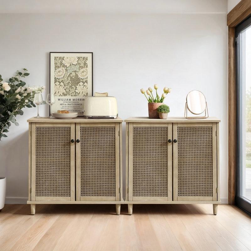 Doğal Bambu ve Hazeran Kapaklı 2li Set Bohem Konsol - 160 cm - 128950