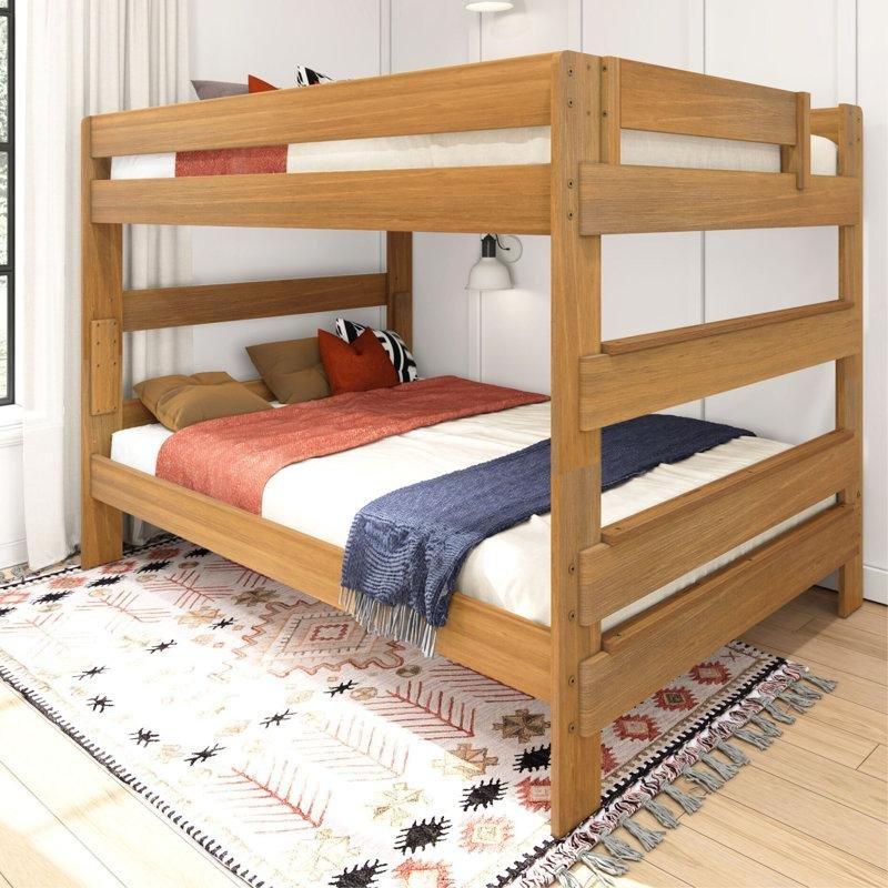 Doğal Eskitme Masif Çam Ayrılabilir Geniş Ranza - 165x212 cm - 124656