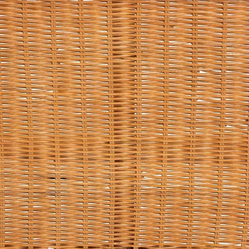 Doğal Kahverengi Masif Ahşap Tablalı Yarım Ay Tasarımlı Rattan Dresuar - 107x47x81 cm - 132461