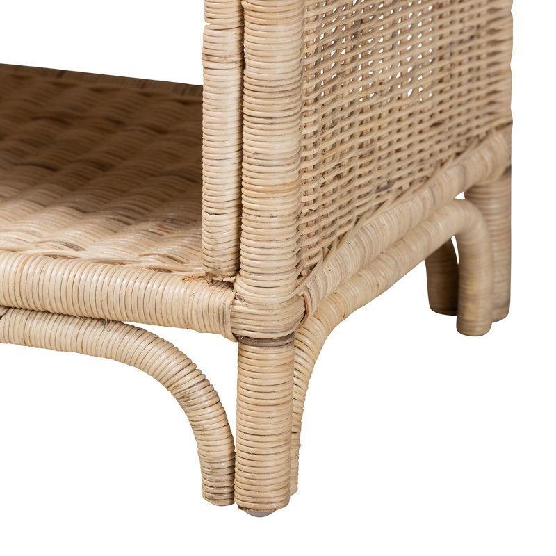 Doğal Kahverengi Rattan Çekmeceli ve Raflı Bohem Komodin - 46x40x69 cm - 127214