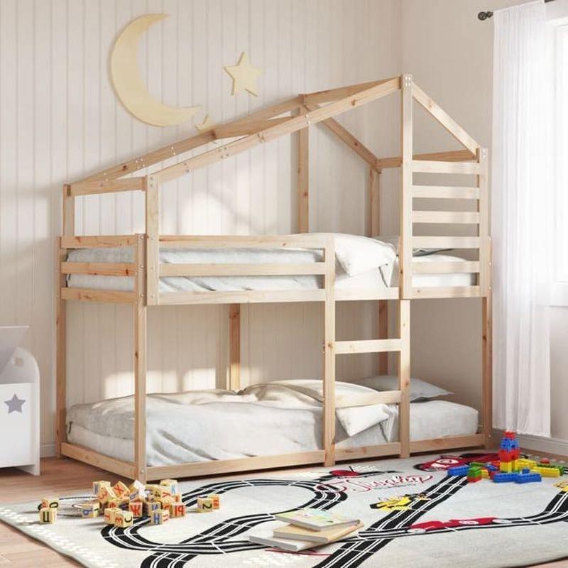 Doğal Masif Çam Çatılı Ve Korumalı Montessori Ranza - 80x200 cm - 125446