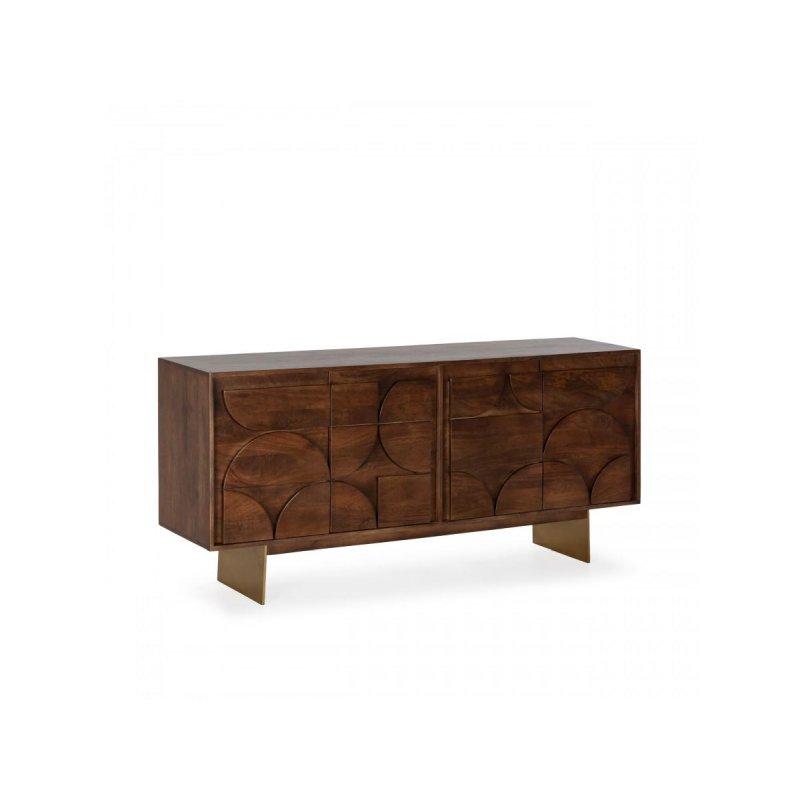 Doğal Masif Mango Ağacı 4 Kapaklı Konsol - 165x76 cm - 129446