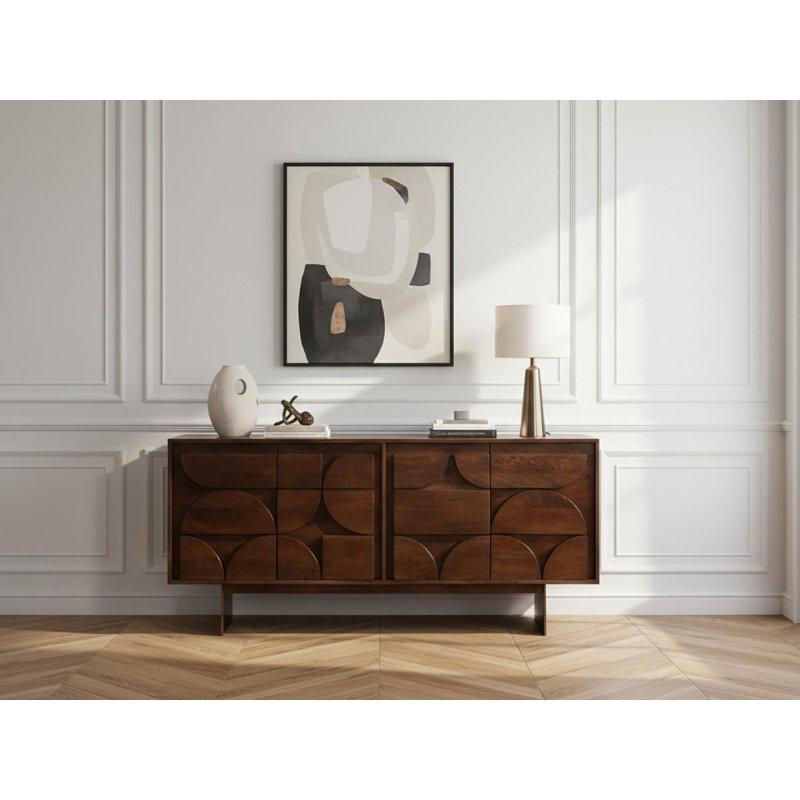 Doğal Masif Mango Ağacı 4 Kapaklı Konsol - 165x76 cm - 129446