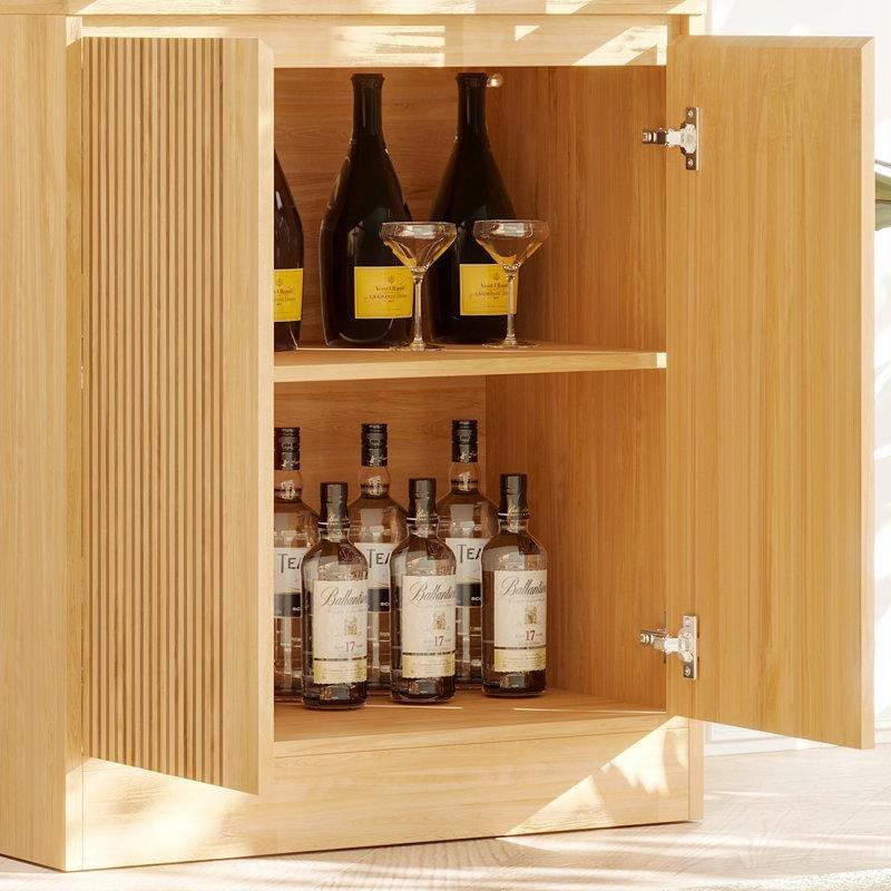 Doğal Meşe Endüstriyel Ahşap Cam Kapaklı 5 Raflı Kitaplık - 60x40x181 cm - 142033