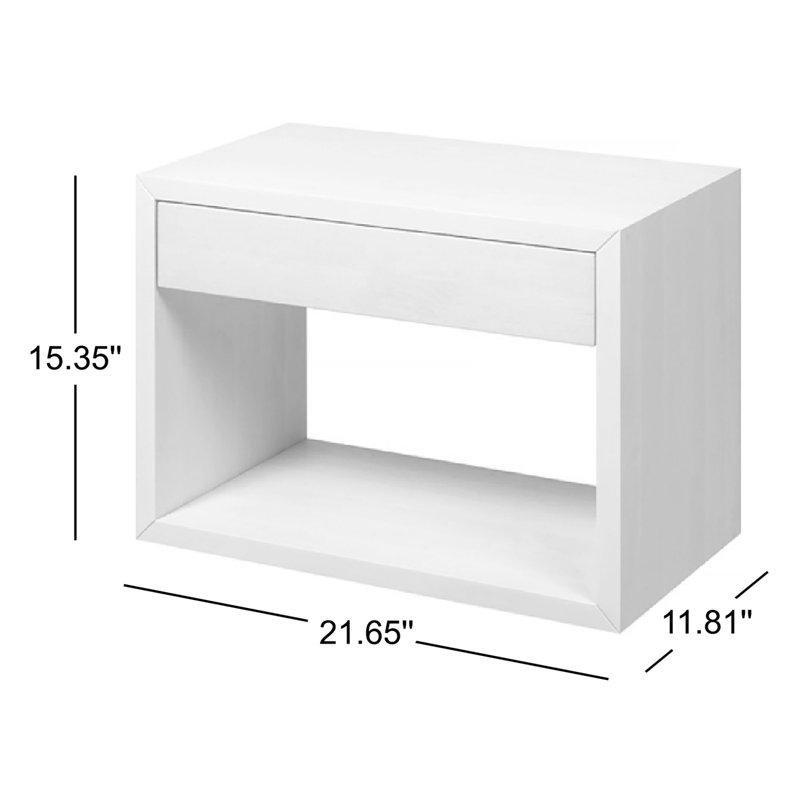Doğal Meşe Rengi Masif Ahşap Duvara Monte Çekmeceli ve Raflı Komodin - 55x30x39 cm - 127352