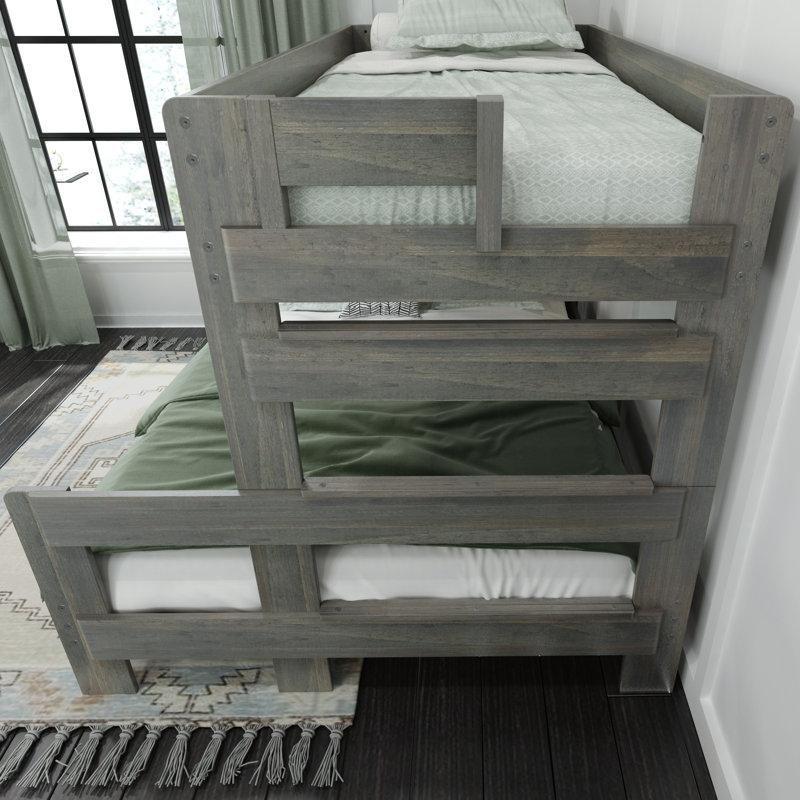 Driftwood Gri Masif Çam Geniş Alt Yataklı Ranza - 165x213 cm - 124602