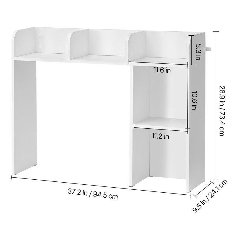 Endüstriyel Ahşap 2 Katlı Kaymaz Tabanlı Masaüstü Kitaplık - 95x25x74 cm - 141466
