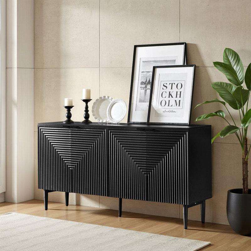 Endüstriyel Ahşap Gizli Çekmeceli Şaraplıklı Konsol - 161x84x41 cm - 129178