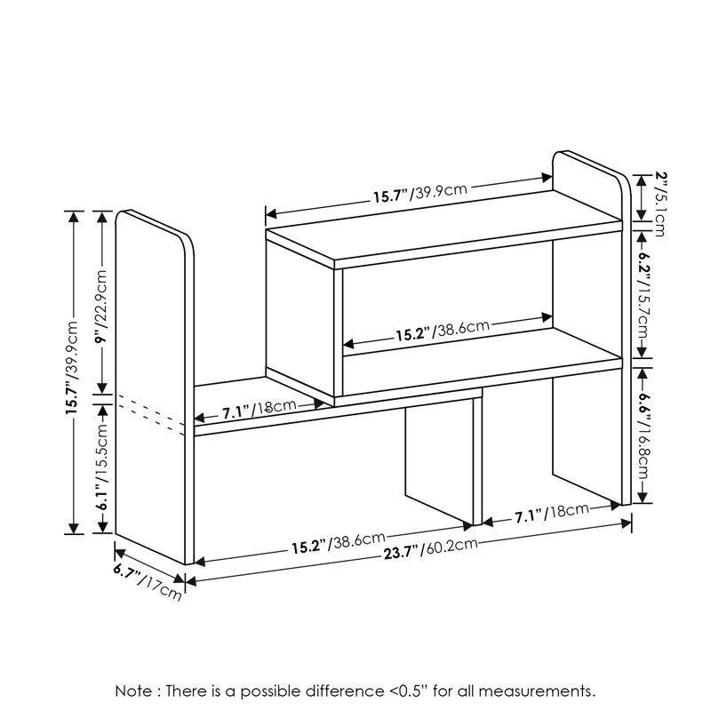 Endüstriyel Ahşap Masaüstü Düzenleyici Modüler Kitaplık - 61x18x40 cm - 141409