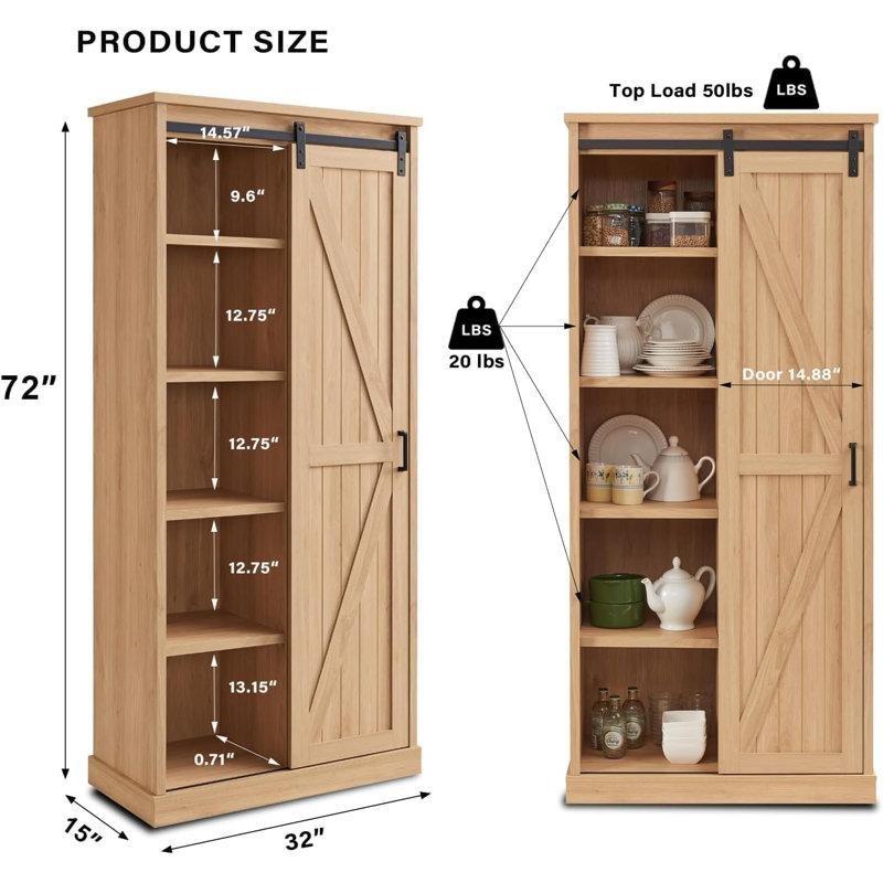 Endüstriyel Ahşap Sürgülü Kapaklı Rustik Kitaplık - 82x39x183 cm - 141835