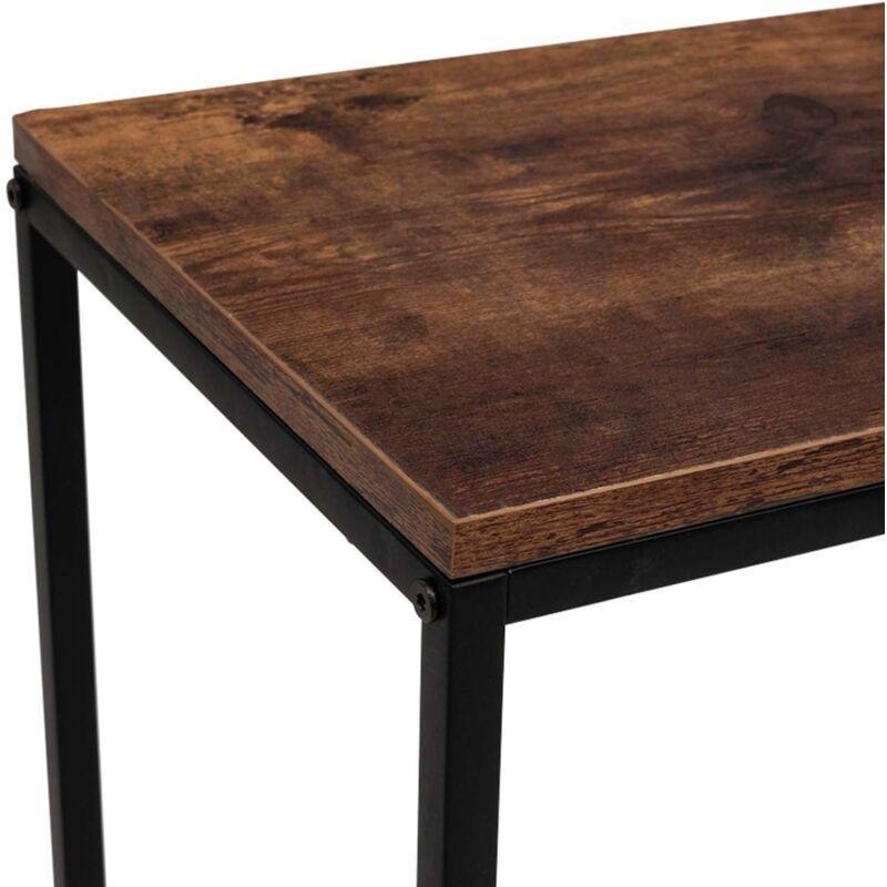 Eskitme Ahşap Renkli Metal Ayaklı Endüstriyel Tasarım Dresuar - 80x30x80 cm - 134034