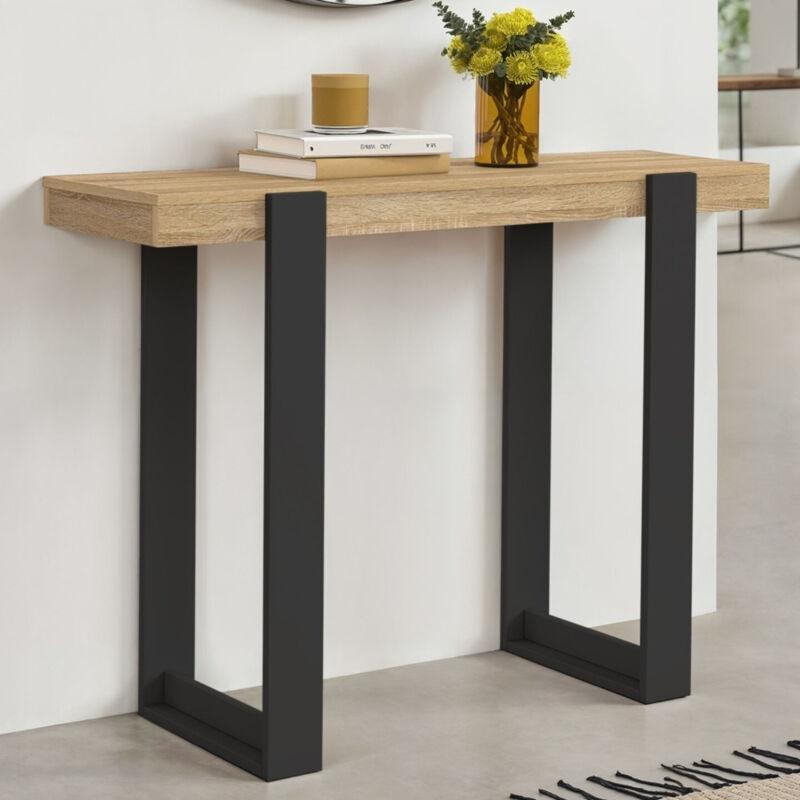 Eskitme Ahşap ve Siyah Renkli Endüstriyel Ahşap Modern Dresuar - 100x33x75 cm - 134082