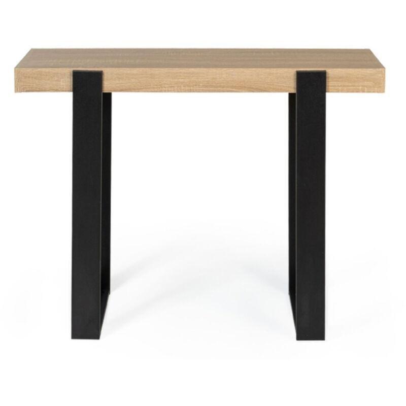 Eskitme Ahşap ve Siyah Renkli Endüstriyel Ahşap Modern Dresuar - 100x33x75 cm - 134082