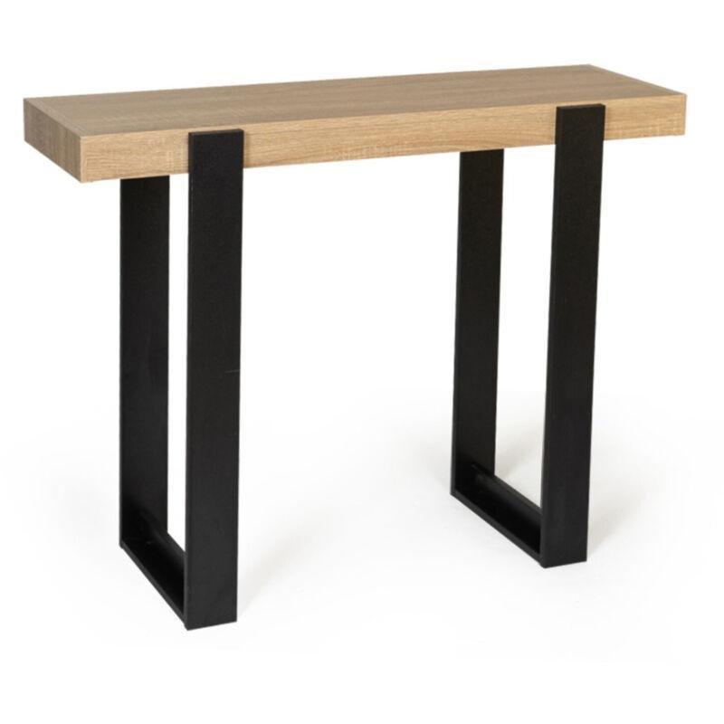 Eskitme Ahşap ve Siyah Renkli Endüstriyel Ahşap Modern Dresuar - 100x33x75 cm - 134082