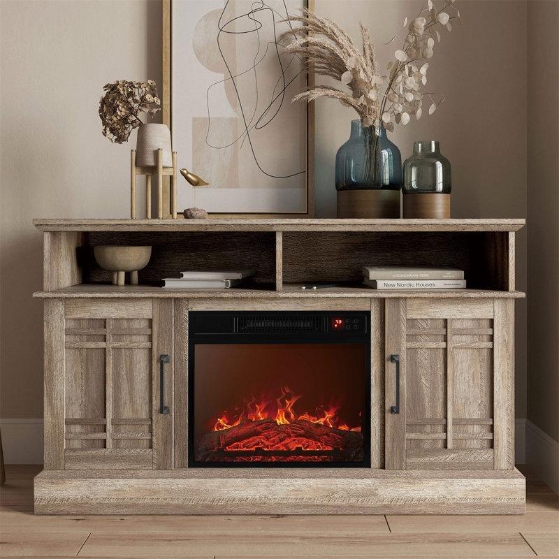 Espresso Metal Şömineli 2 Kapaklı Konsol - 122 cm - 129184