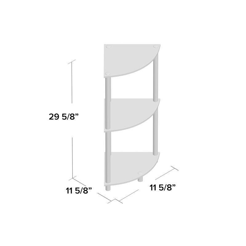 Espresso Siyah Endüstriyel Ahşap ve Plastik 2 Raflı Köşe Kitaplık - 30x76 cm - 141904