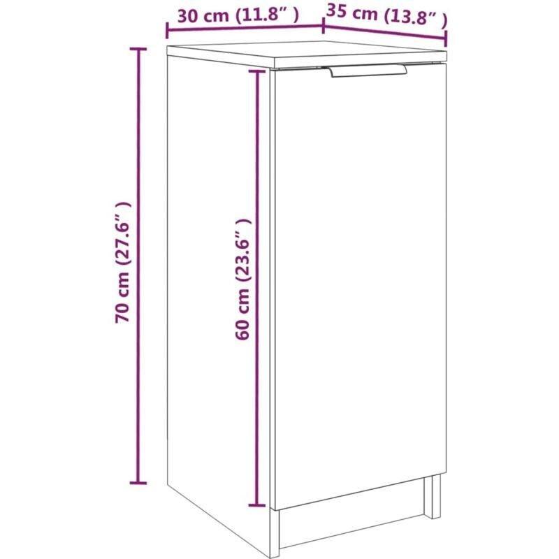 Füme Meşe Endüstriyel Ahşap Tek Kapaklı Raflı Ayakkabılık - 30x35x70 cm - 119330