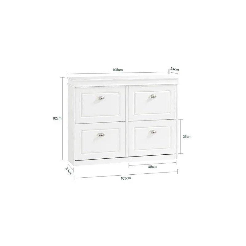 Gri 4 Düşer Kapaklı Dar Ayakkabılık - 54x105x24 cm - 118588