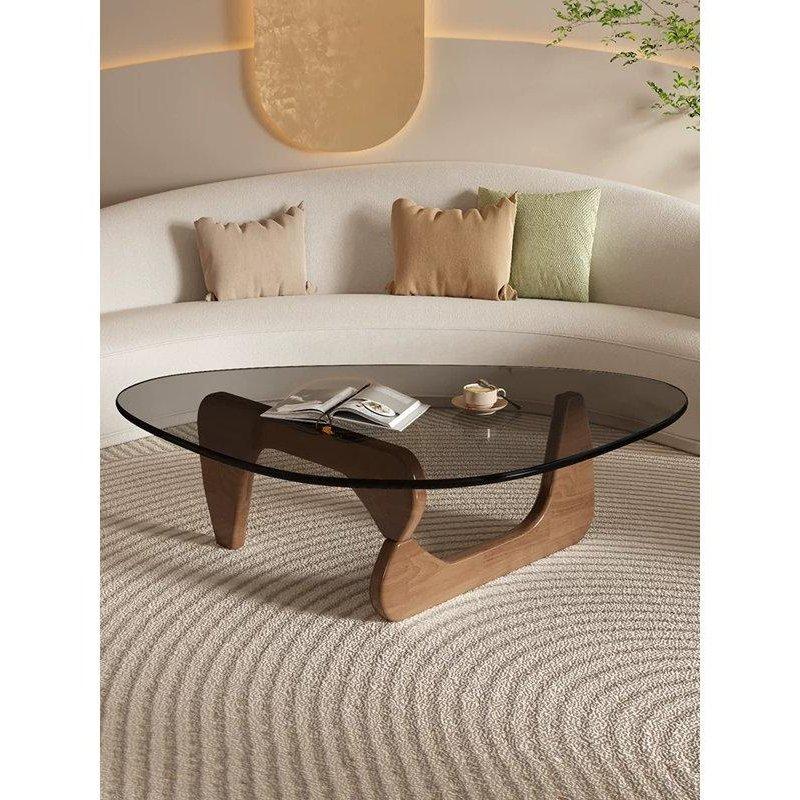 Gri Cam Temperli Üçgen Cam Sehpa-42x115x83 cm - 117225
