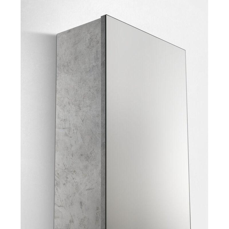 Gri Endüstriyel Ahşap 6 Raflı Aynalı Ayakkabılık - 53x25x160 cm - 119225