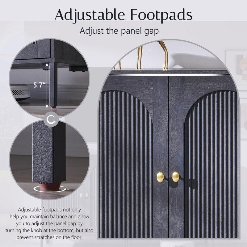 Gri Endüstriyel Ahşap Ayarlanabilir Raflı Hasır Banyo Dolabı-80x79x87 cm - 114190