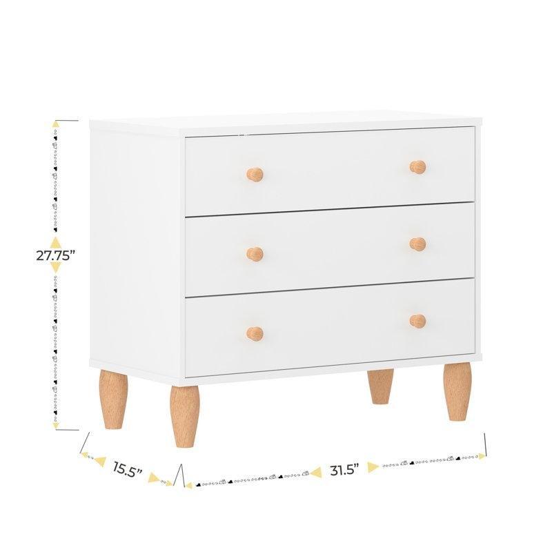 Gri Endüstriyel Ahşap ve Masif Ayaklı 3 Çekmeceli Şifonyer - 80x40x71 cm - 122551