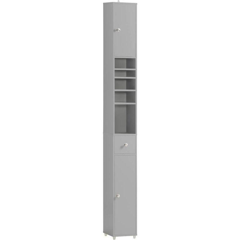 Gri Lake MDF Raflı Dar Uzun Banyo Dolabı-20x20x180 cm - 113794