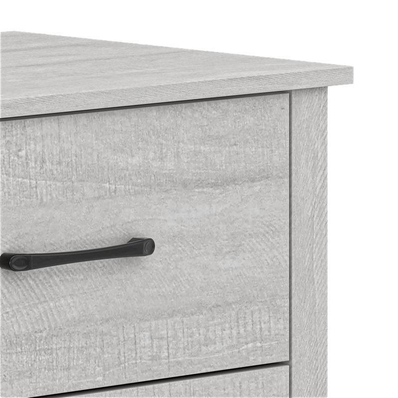 Gri Meşe Desenli Endüstriyel Ahşap 6 Çekmeceli Siyah Metal Kulplu Şifonyer - 118x41x81 cm - 123070