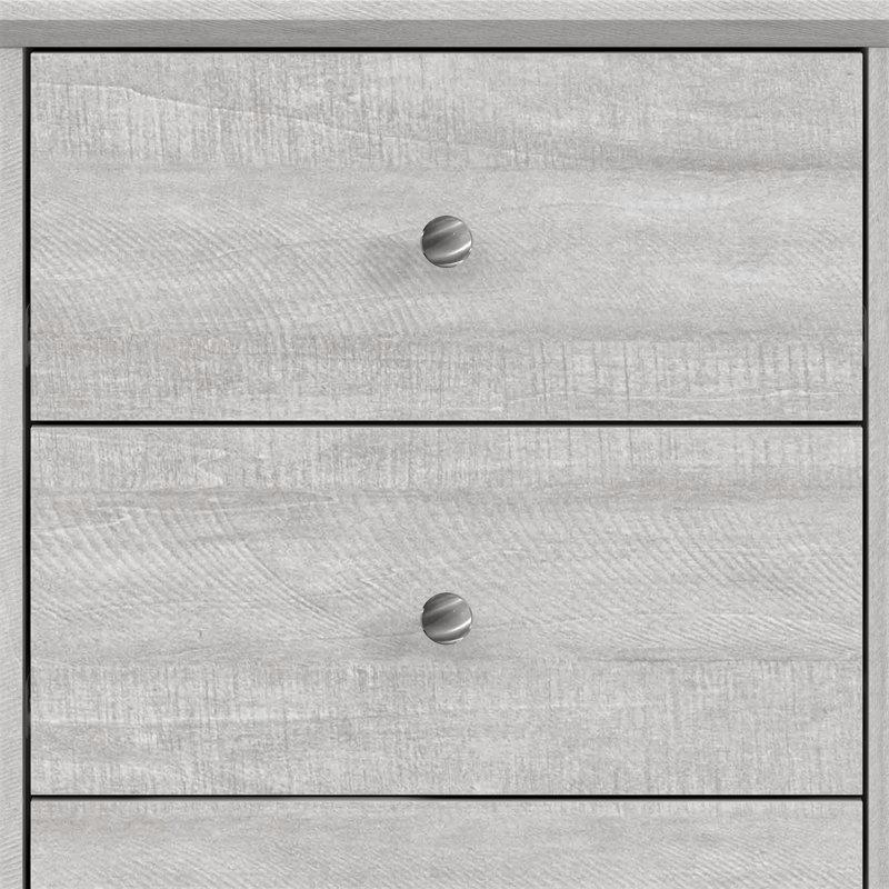 Gri Meşe Endüstriyel Ahşap 6 Çekmeceli Modern Tasarım Şifonyer - 119 cm - 123091