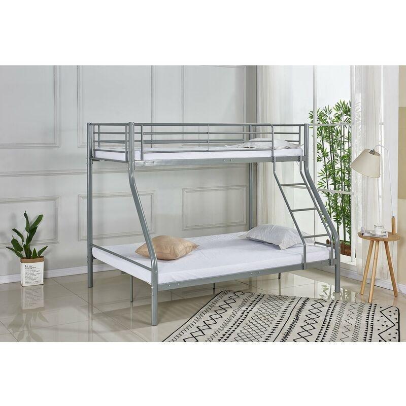 Gri Metal Geniş Alt Yataklı Ranza - 90x190 cm / 140x190 cm - 125212