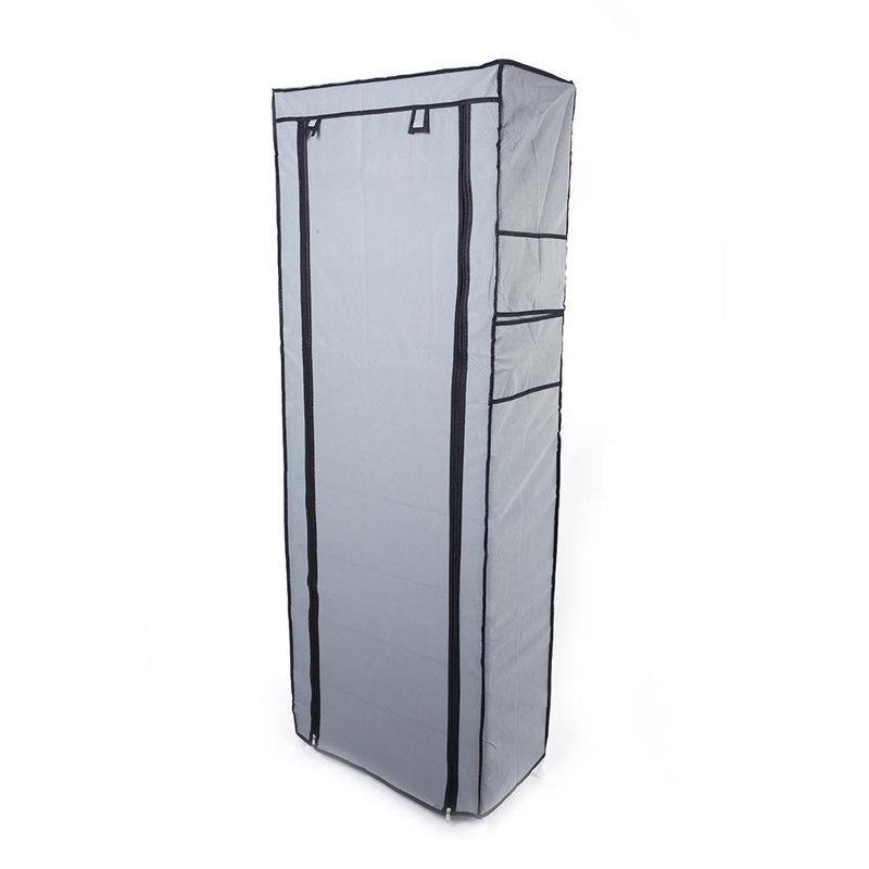 Gri Metal ve Kumaş 30 Çift Kapasiteli Fermuarlı Plastik Ayakkabılık - 160x60 cm - 121060