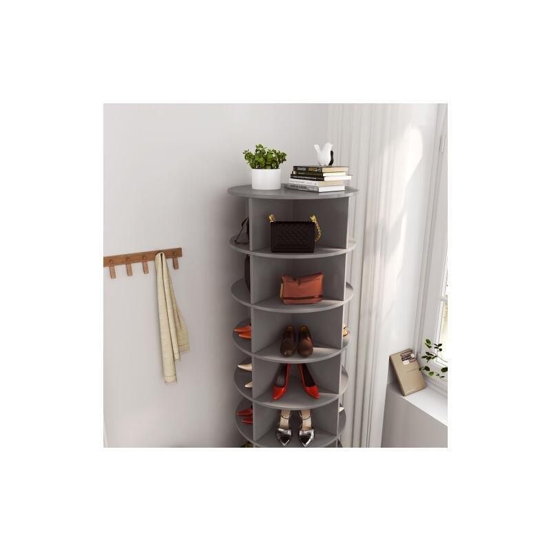 Gri Suntalam 360 Derece Döner Raflı Ayakkabılık - 61x61x165 cm - 120160