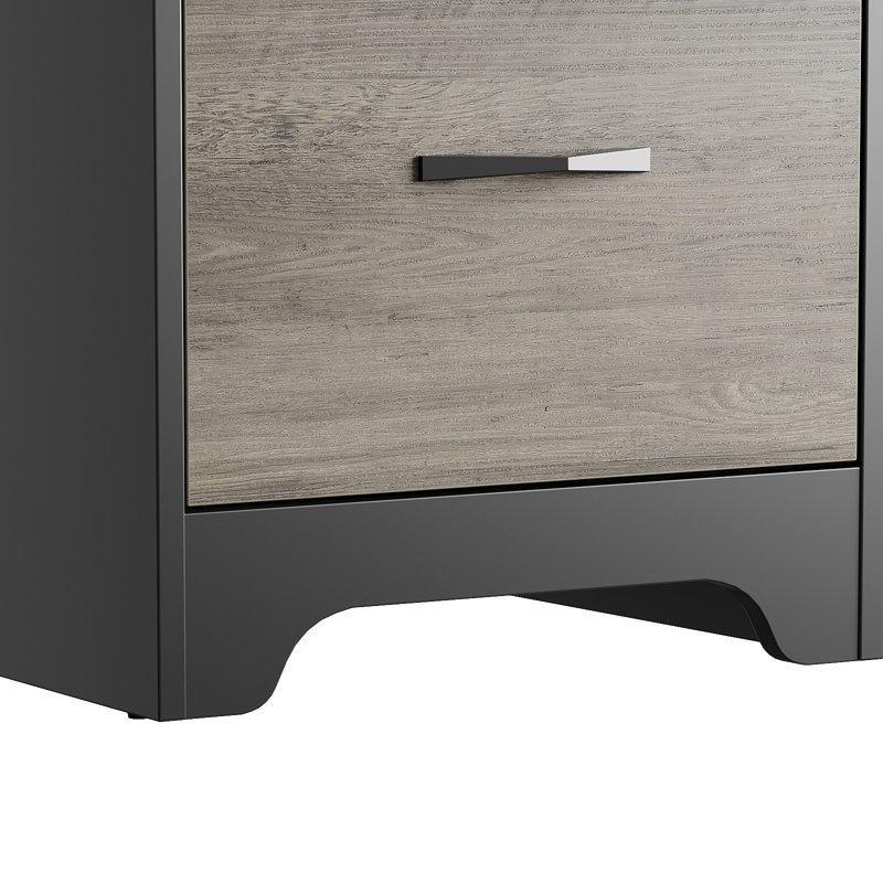 Gri Yıkama Endüstriyel Ahşap Klavyelikli Bilgisayar Masası-122x77x55 cm - 116961