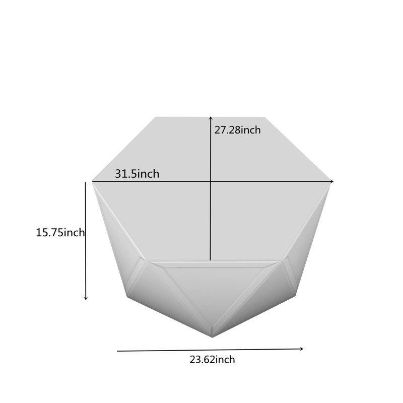 Gümüş Cam Çizilme Dayanımlı Aynalı Cam Sehpa-40x79x79 cm - 116997