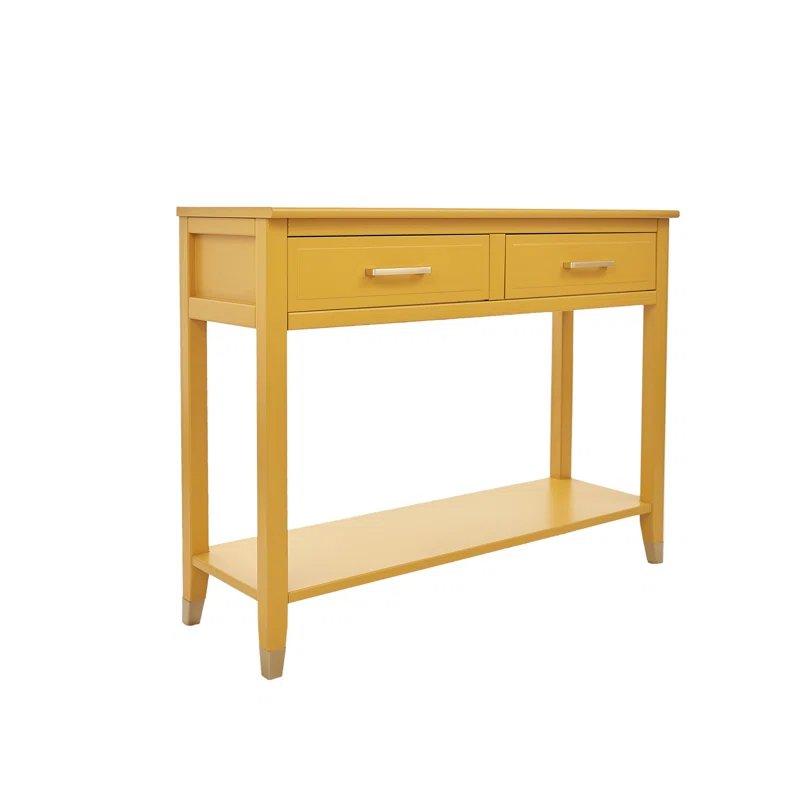 Hardal Masif ve MDF 2 Çekmeceli Raflı Dresuar - 105x35x80 cm - 133099