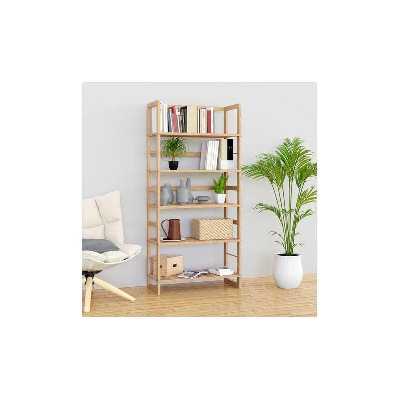 Kahverengi 5 Raflı Vernikli Çok Amaçlı Ahşap Ayakkabılık - 58x27x136 cm - 118950