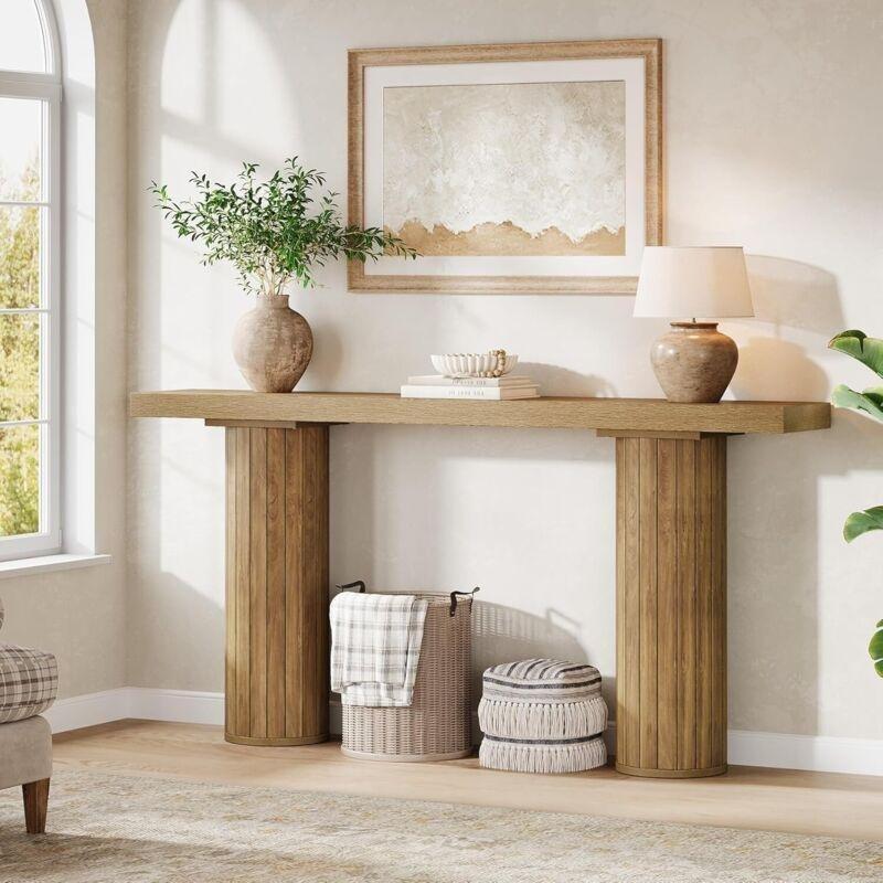 Kahverengi Ahşap Dikdörtgen Tasarımlı Dresuar - 160x30x85 cm - 133955