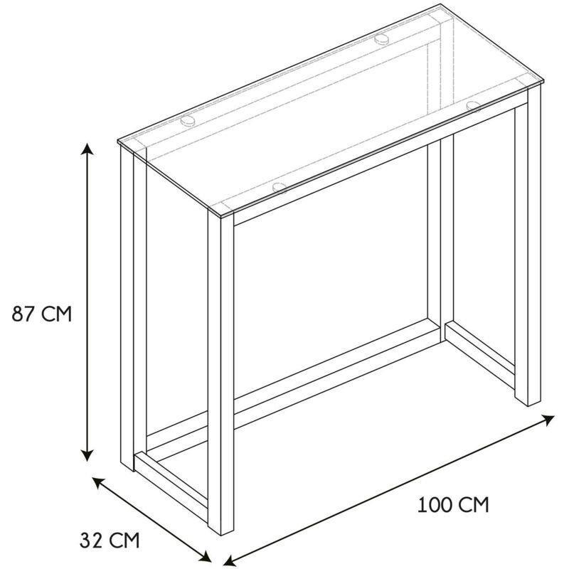 Kahverengi Ahşap ve Cam Geometrik Tasarımlı Dresuar - 100x32x87 cm - 133745
