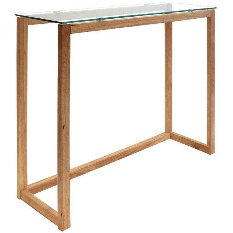 Kahverengi Ahşap ve Cam Geometrik Tasarımlı Dresuar - 100x32x87 cm - 133745