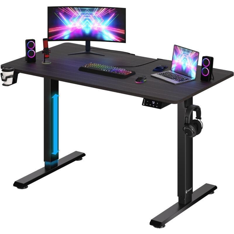 Kahverengi Beyaz Melamin Kaplı Yonga Levha LCD Ekranlı Hafızalı Ayarlanabilir Bilgisayar Masası-110x60 cm - 114325