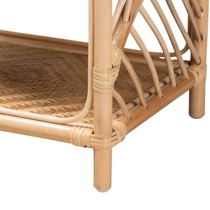 Kahverengi Doğal Rattan İki Raflı Komodin - 46x37x56 cm - 127244