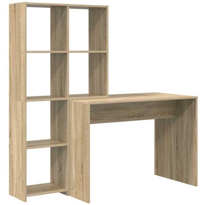 Kahverengi Endüstriyel Ahşap Raflı Çocuk Bilgisayar Masası-139x55x143 cm - 116037