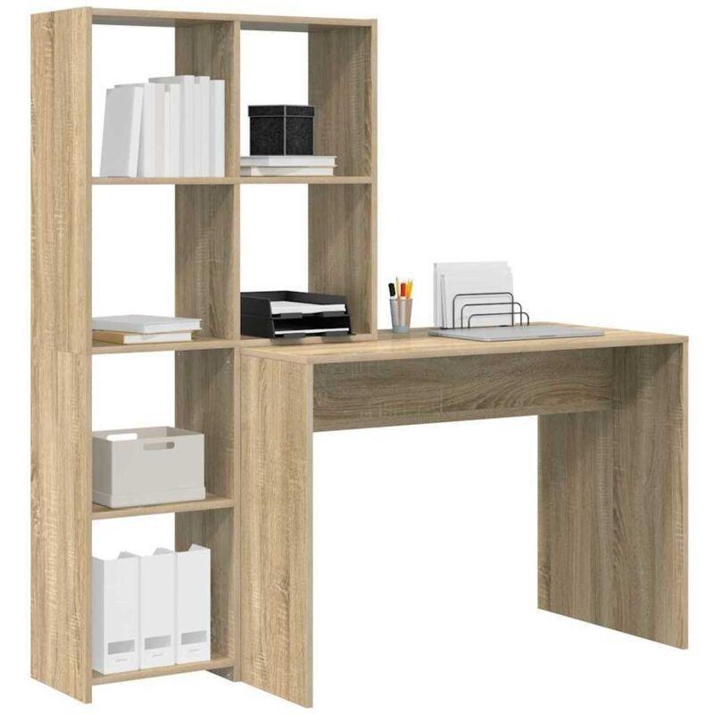 Kahverengi Endüstriyel Ahşap Raflı Çocuk Bilgisayar Masası-139x55x143 cm - 116037